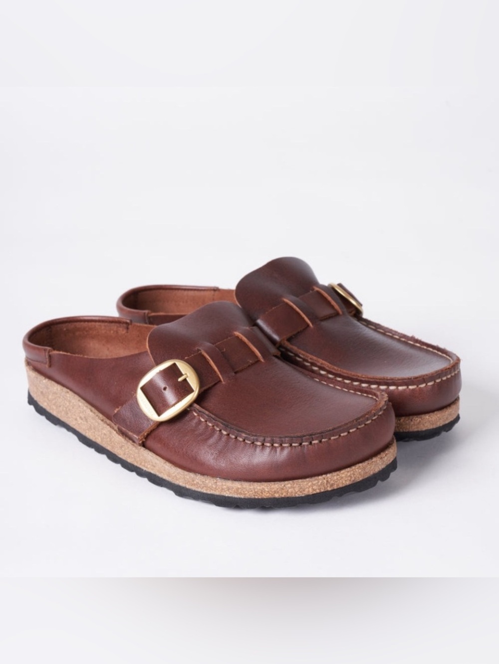 Birkenstock Buckley Vintage Roast Leather Mule Clog 40 Size 9 Burgundy - Picture 5 of 9